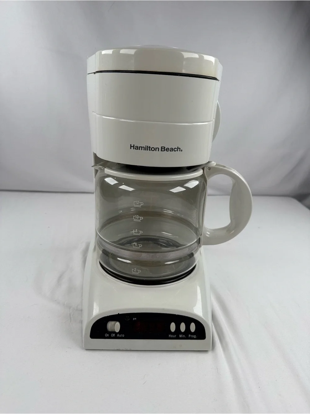 Hamilton Beach White 13 Cup Coffee Maker with Glass Carafe and Digital Controls